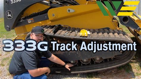 how to tighten tracks on john deere skid steer|jd 333g track slack adjustment.